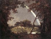 WRIGHT, Joseph Landscape with Rainbow wer Sweden oil painting reproduction
